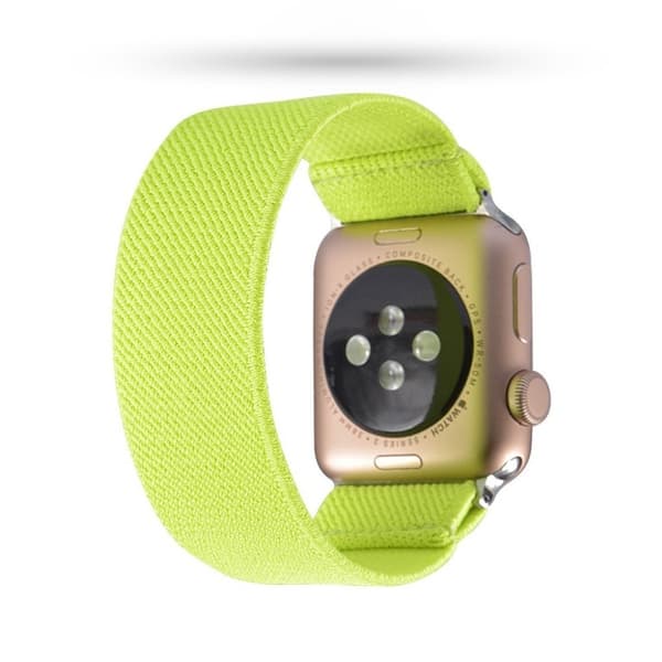 Apple Watch Series 5 40mm solid color nylon watch band - Flourescent Green Grön