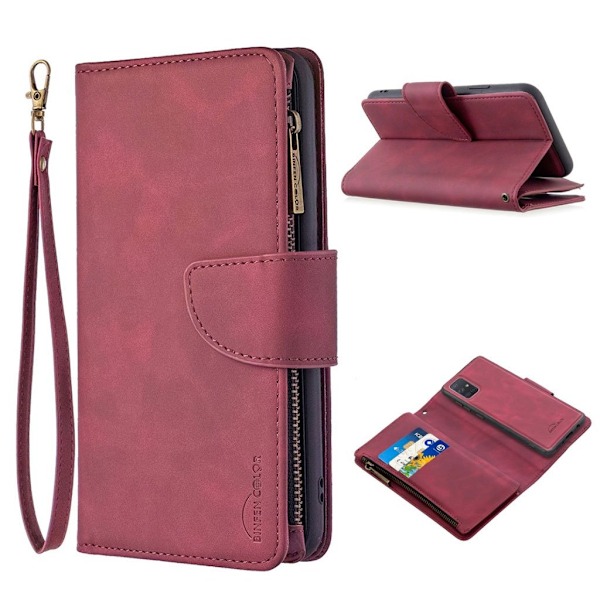 Premium Wallet Samsung Galaxy A71 kotelot - Punainen Red