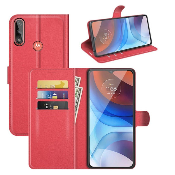 Classic Motorola Moto E7 Power Flippetui - Rød Red