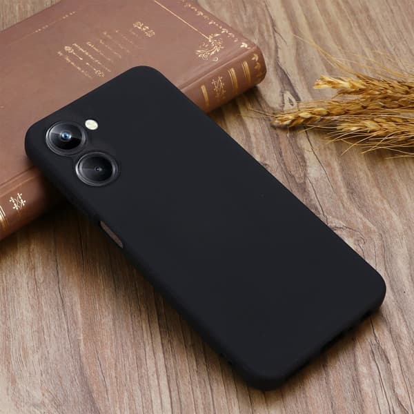 Matt flytende silikondeksel for Realme 10 4G - Svart Black