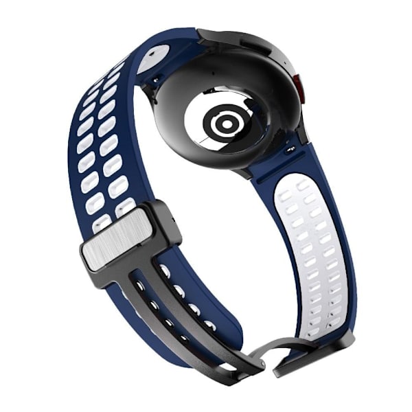 Samsung Galaxy Watch 5 (44mm) / (40mm) / 4 (44mm) / (40mm) kaksivärinen silikonikellon hihna - Sininen / Valkoinen Blue