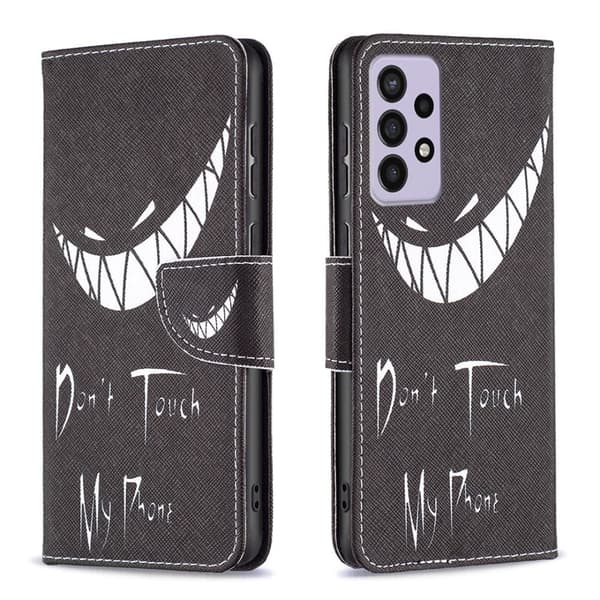 Wonderland Samsung Galaxy A73 Flippetui - Don't Touch My Phone Black