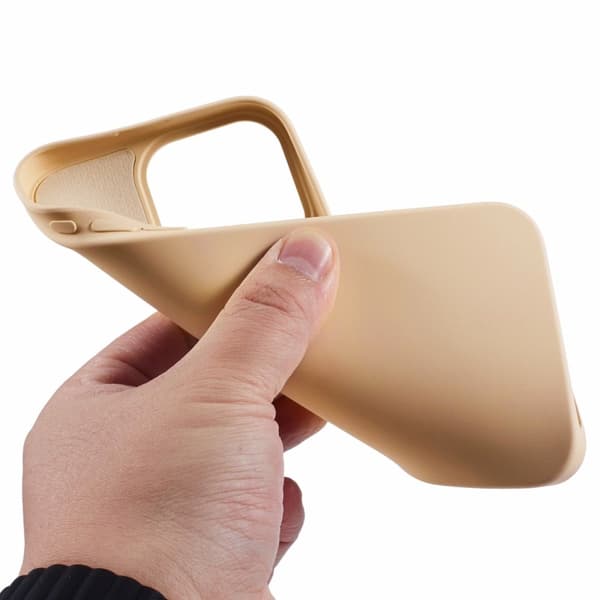 iPhone 16 Pro Fodral Mjukt flexibelt fiberfoder Skyddande telefonskal - Rosa Rosa