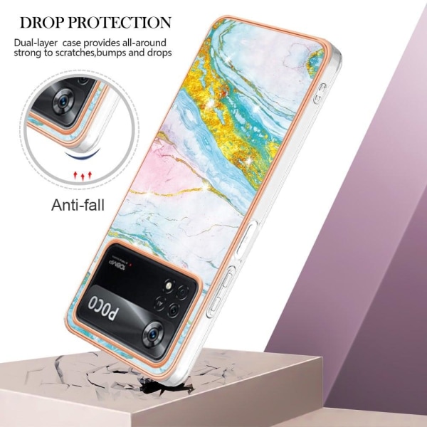 Marble Xiaomi Poco X4 Pro 5G Etui - Green Color Mix Green