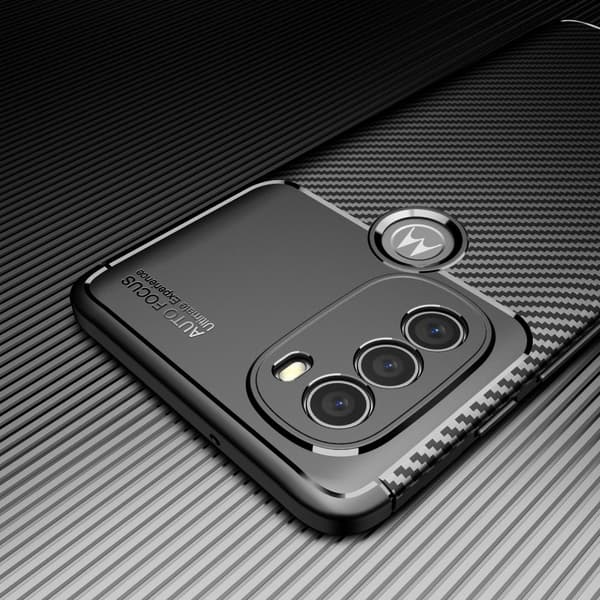 Carbon Shield Motorola Moto G71 5G Etui - Blå Blue