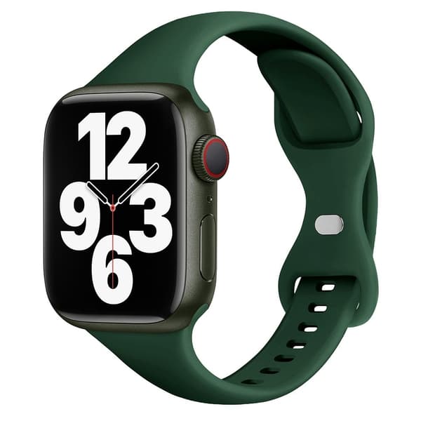 Apple Watch 49mm / 45mm / 44mm / 42mm silikone urrem - Sortliggrøn Green