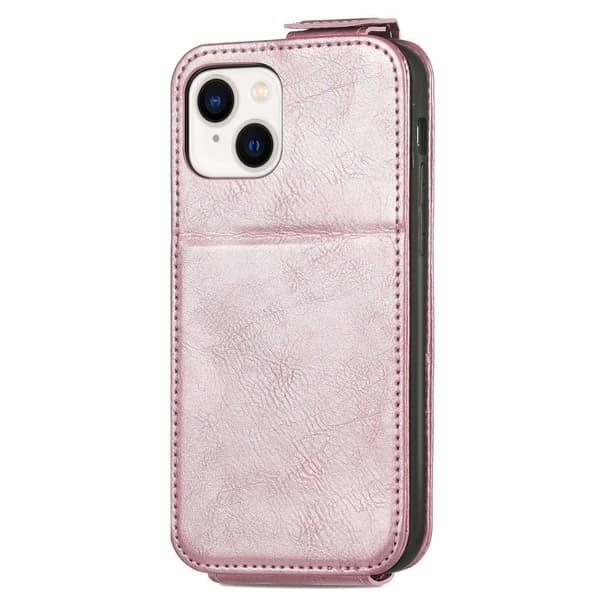 Vertikalt iPhone 14 Plus fodral med dragkedja - Rosa Rosa