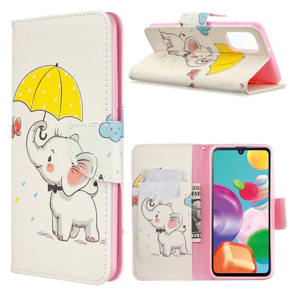 Wonderland Samsung Galaxy A41 flip etui - Elephant White