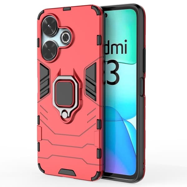 Støtsikkert Xiaomi Redmi 13 Panther-telefonetui - Rød Red