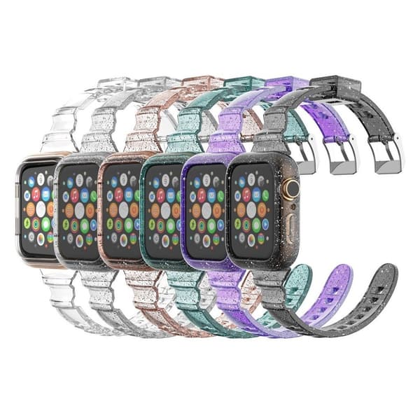 Glitter-teemainen kellonauha Apple Watch Series 6 / 5 40mm - Musta Black
