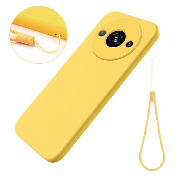 Matt flytende silikondeksel for Xiaomi Redmi A3 / Xiaomi Poco C61 - Gul Yellow