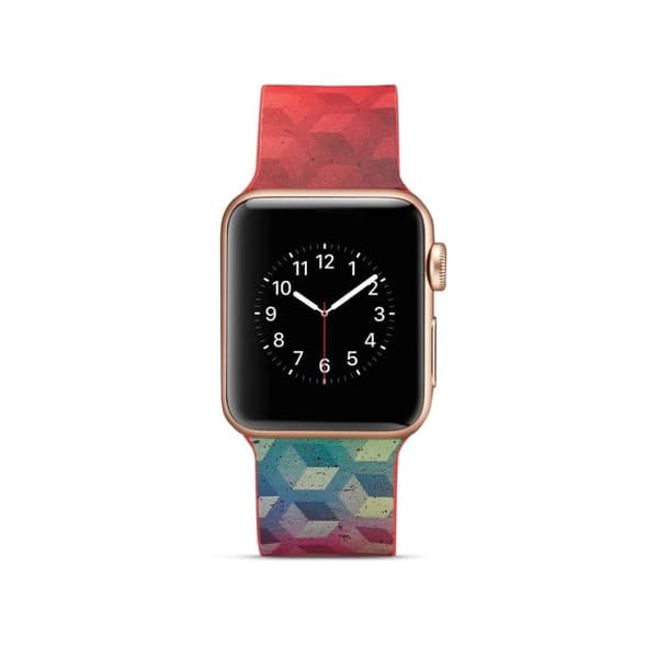 Apple Watch Series 4 44mm klockband av silikon - Kubmönster multifärg