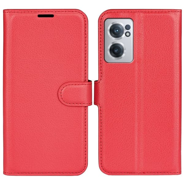 Klassisk OnePlus Nord CE 2 5G flip etui - Rød Red