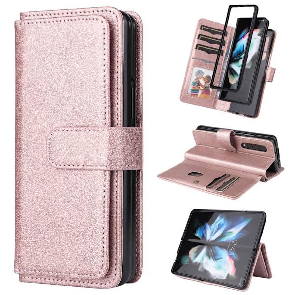 Samsung Galaxy Z Fold4 fodral med 10 fickor - Rosa Rosa