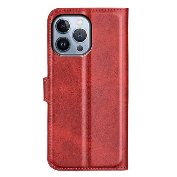 iPhone 14 Pro Max nahkainen lompakokkotelo - Punainen Red