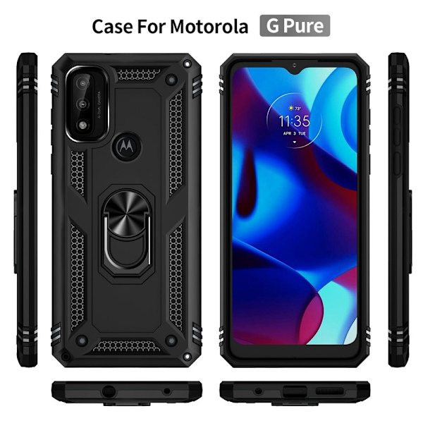 Bofink Combat Motorola G Pure Etui - Sort Black