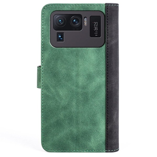Tvåfärgat Xiaomi Mi 11 Ultra fodral i läder - Grön Grön