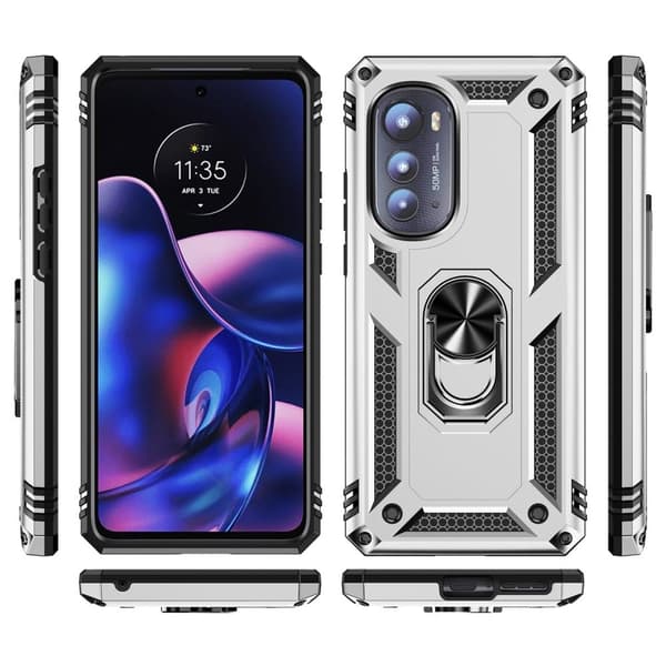 Bofink Combat Motorola Moto Edge 2022 Suojakotelo - Hopea Silver grey