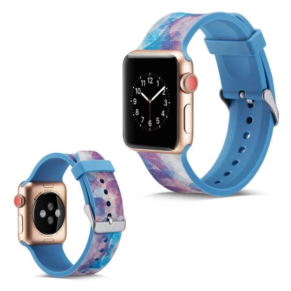 Apple Watch Series 5 44mm naamioitu silikoninen kellonauha - Sininen Ja Sininen Blue