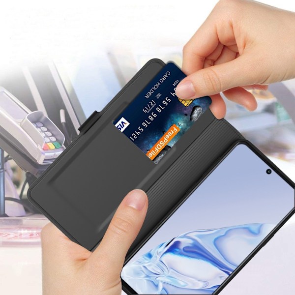 Smidigt och tunt PU-läder Samsung Galaxy S23 Ultra fodral - Blå Blå