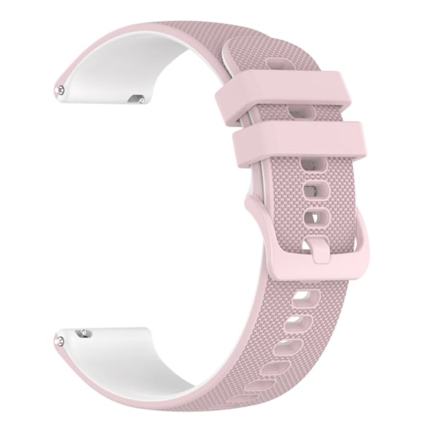 20 mm dubbelfärgat silikonarmband med rutnätsstruktur för Garmin-klocka - Rosa / Vit Rosa
