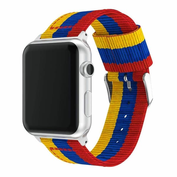 Apple Watch Series 4 40 mm klockarmband i randig stil - Gul / Blå / Röd multifärg