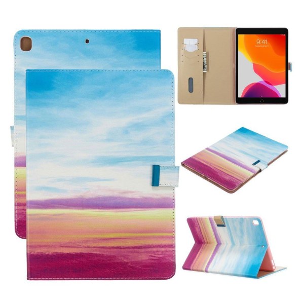 iPad 10.2 (2019) kaunis kuvio nahkainen flip case - Värikäs Maa Multicolor