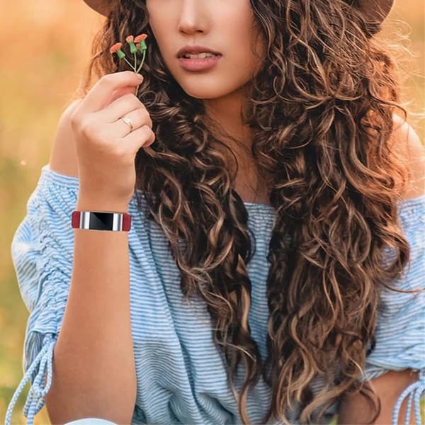Fitbit Charge 2 elastiskt klockarmband i nylon - Röd Röd