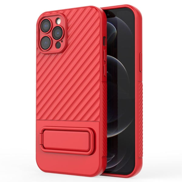 Kickstand Phone Cover iPhone 12 Pro Max , Phone Back Protector Anti-dust Flexible Case - Sort Red