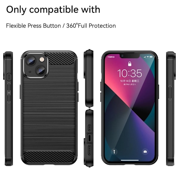 Carbon Flex Suojakotelo iPhone 14 - Musta Black