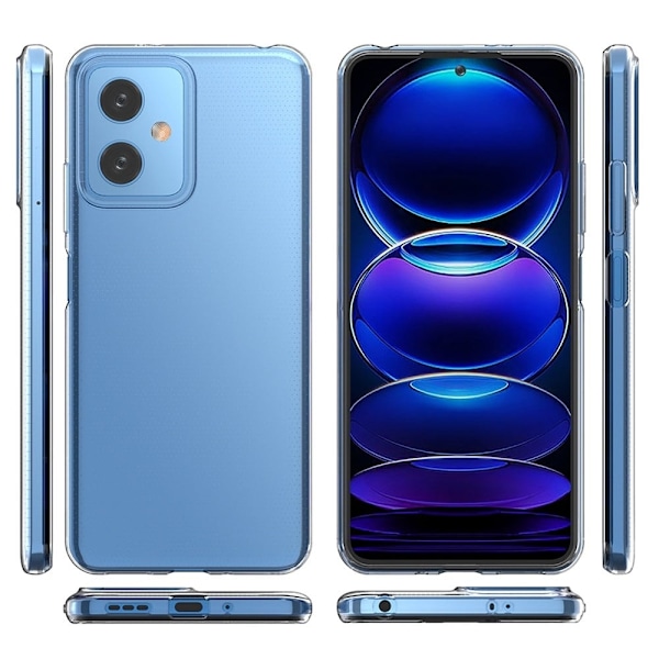 Erittäin ohut läpinäkyvä kotelo Xiaomi Redmi Note 12:lle Transparent
