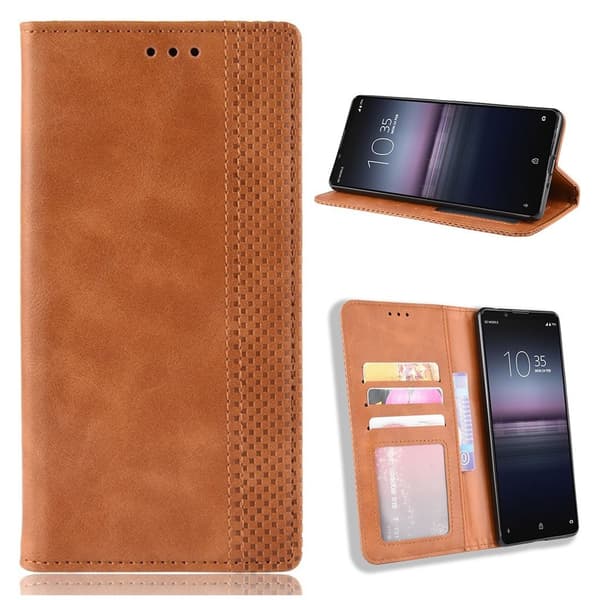 Bofink Vintage Sony Xperia 1 II lærveske - Brun Brown
