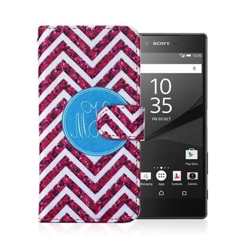 Moberg Sony Xperia Z5 Lær Etui - Roser & Chevron Striber Multicolor
