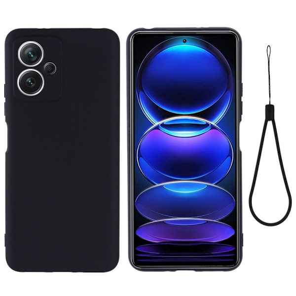 Matte Liquid silikone cover til Xiaomi Redmi Note 12 - Sort Black