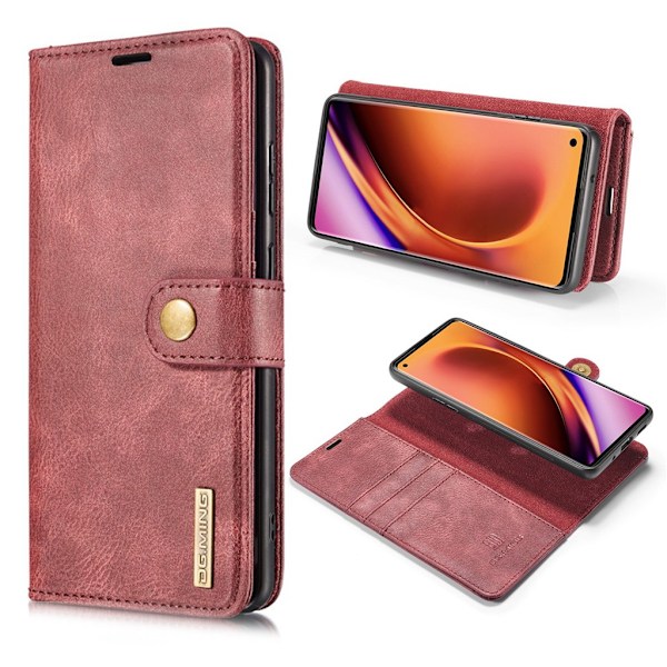 DG.MING OnePlus 8 Pro 2-in-1 Wallet Etui - Rød Red