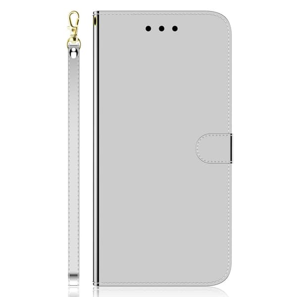 Mirror iPhone 14 Plus flip case - Hopea Silver grey