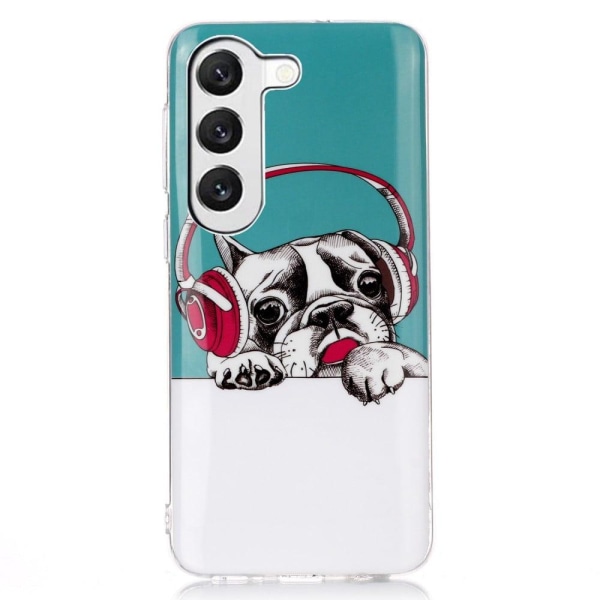 Deco Samsung Galaxy S23 Etui - Headphone Hund White