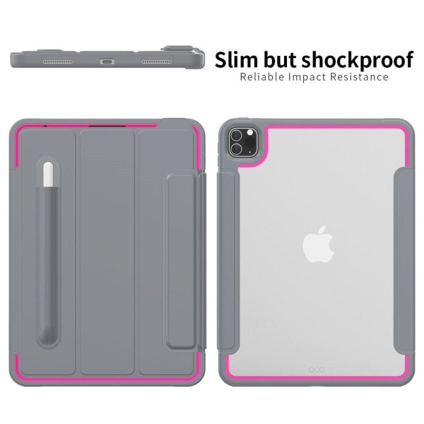 iPad Pro 11 inch (2020) elegant tri-fold case - Grey / Rose Silver grey