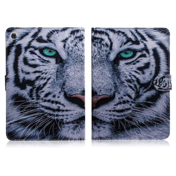 Lenovo Tab M10 FHD Plus patterned leather case  - Tiger White