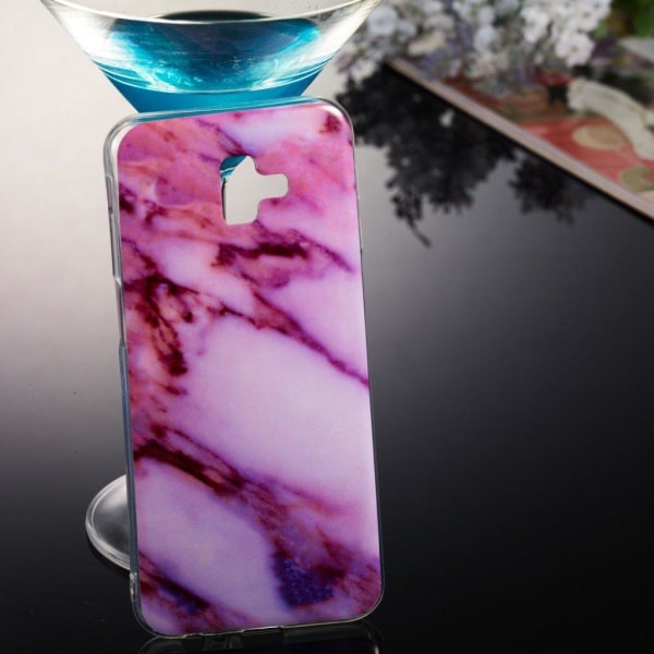 Samsung Galaxy J6 Plus (2018) marmori kuviollinen pehmeä silikoo Purple