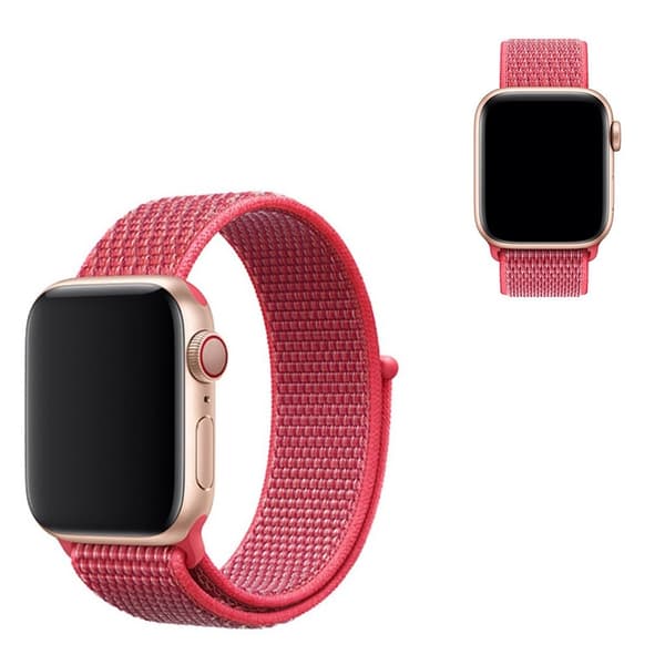 Apple Watch Series 5 40mm solid color nylon klockarmband - röd Röd