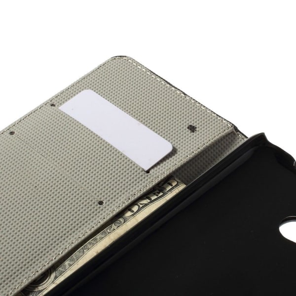 Moberg Microsoft Lumia 640 Nahkakotelo Korttitaskuilla - Vintage UK Lippu Multicolor