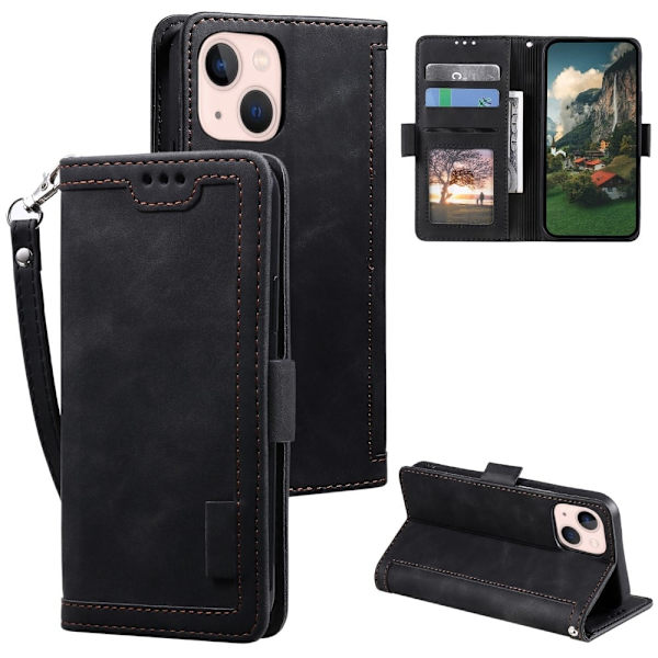 Surburbian iPhone 15 Plus Flippetui - Svart Black