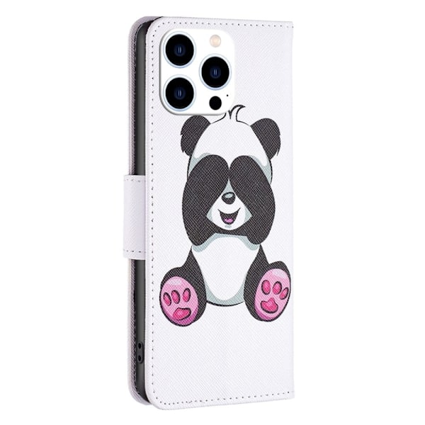 Wonderland iPhone 14 Pro flip kuoret - Panda White