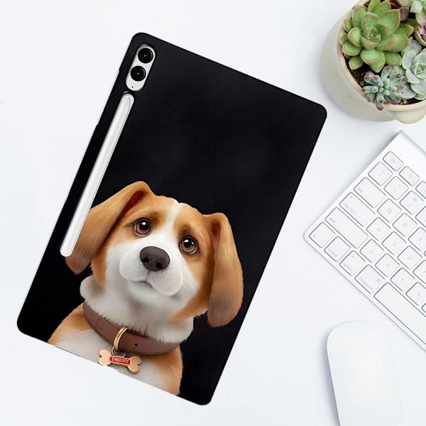 Samsung Galaxy Tab S10 Plus / S9 FE Plus / S9 Plus Case Pattern Printing Slim Flexible Tablet Protective Cover - Harrier Beagle Brown