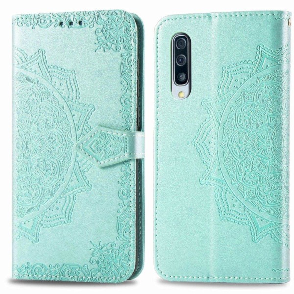 Mandala Samsung Galaxy A50 etui - Cyan Green