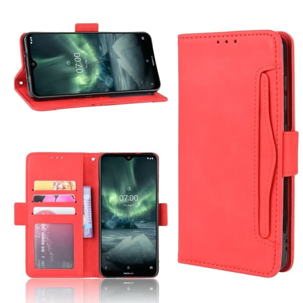 Stilig Læretui med Lommebok til Nokia 7.2 / 6.2 - Rød Red