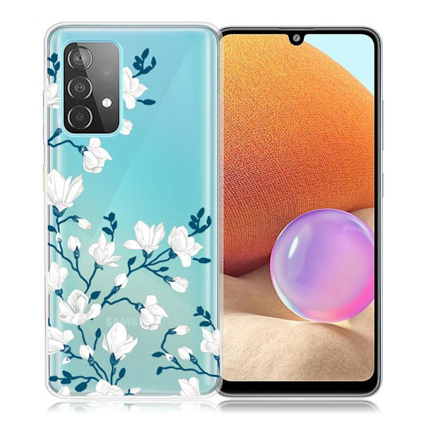 Deco Samsung Galaxy A32 Etui - Hvit Blomst White