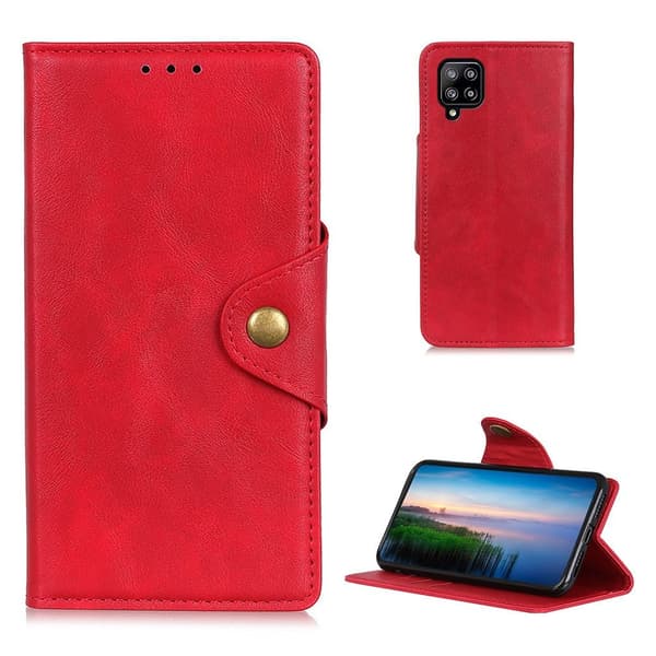 Alpha Samsung Galaxy A22 4G nahkainen läppäkotelo - Punainen Red