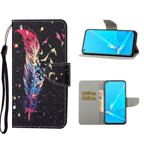 Wonderland Samsung Galaxy A72 5G Flip etui - Chromatic Feather Black
